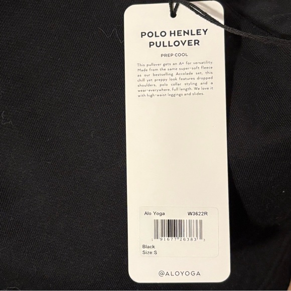 alo yoga Polo Henley Pullover NWT - Picture 6 of 7